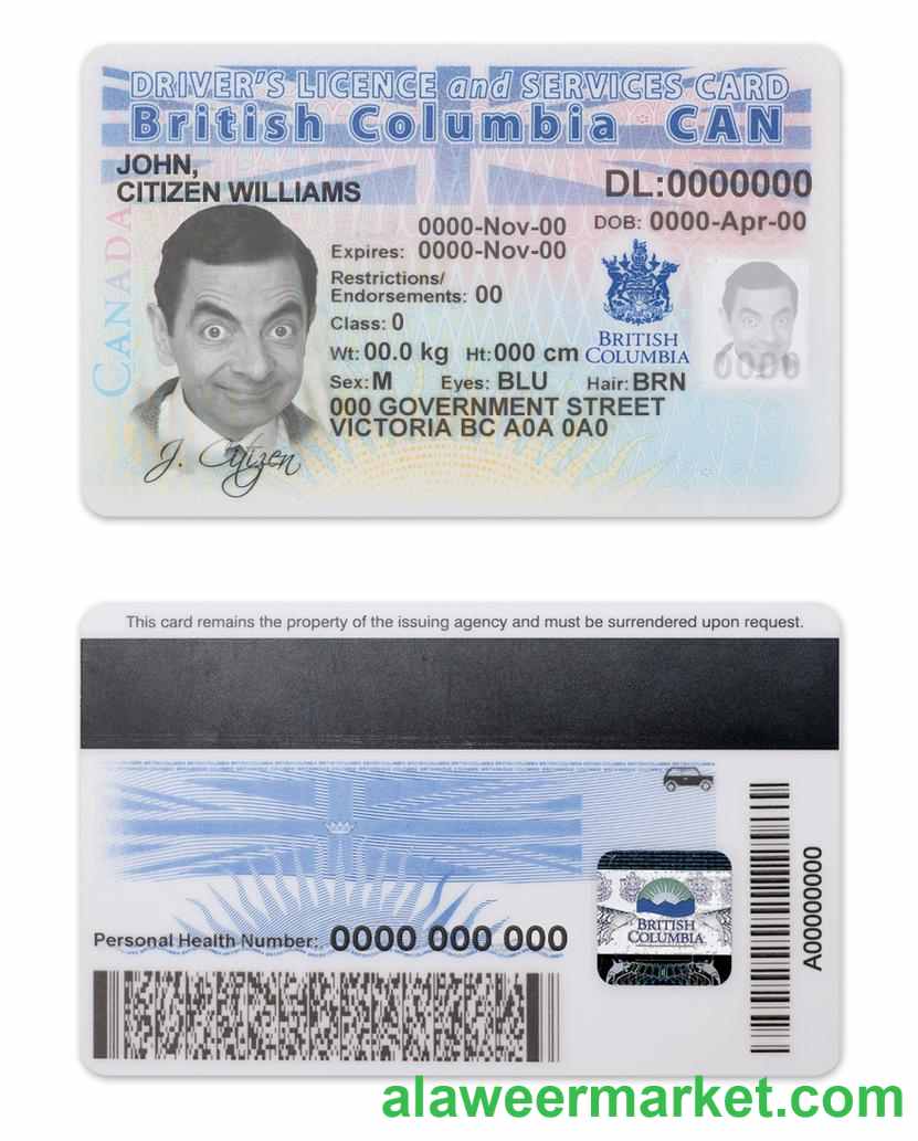 Canada province British Columbia driving license
